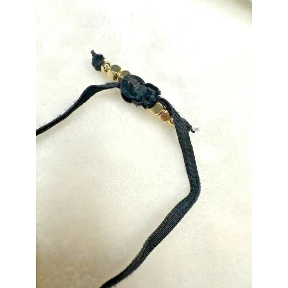 NEW Free People Say You Remember Bracelet In Black Gold Metal Heart Girly Goth - Picture 4 of 4